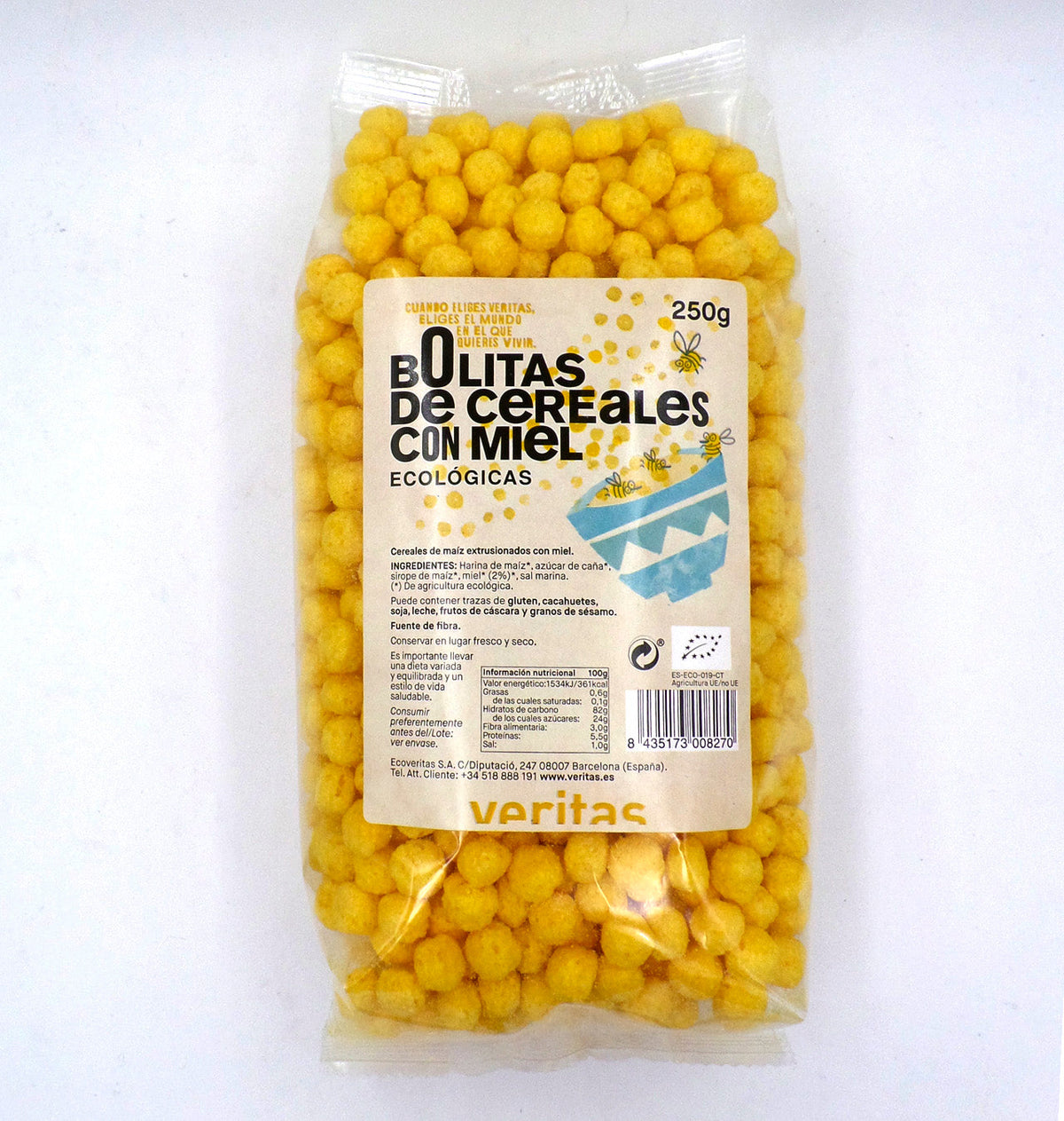 BOLETES CEREALS MEL VERITAS 250g