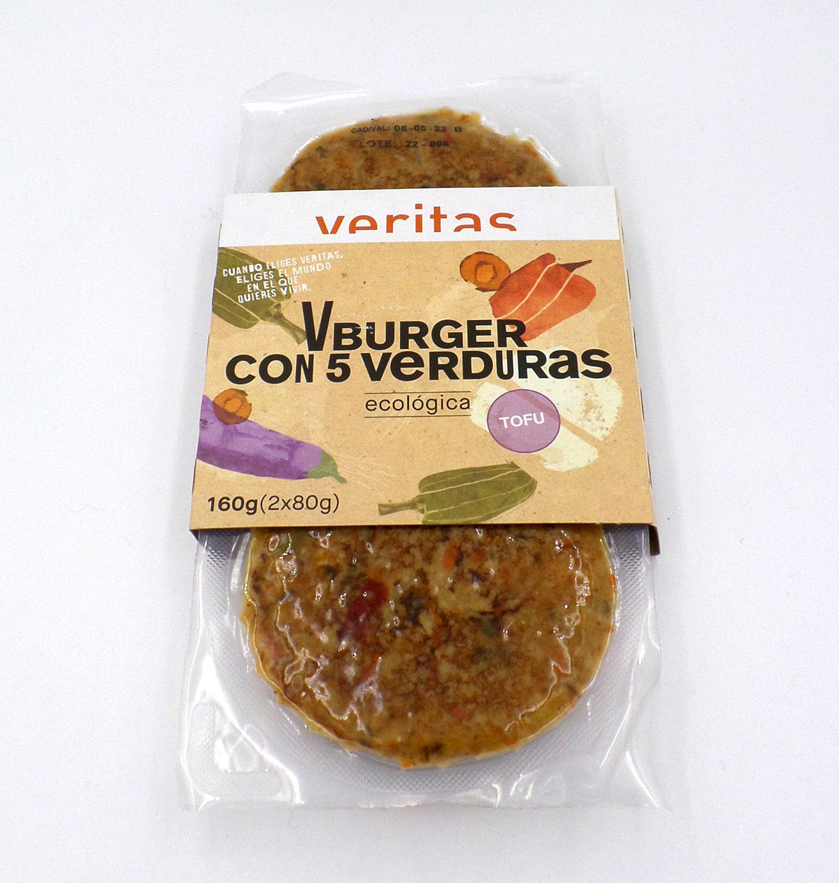 VBURGER 5 VERD/TOFU VERITAS 2X80g.