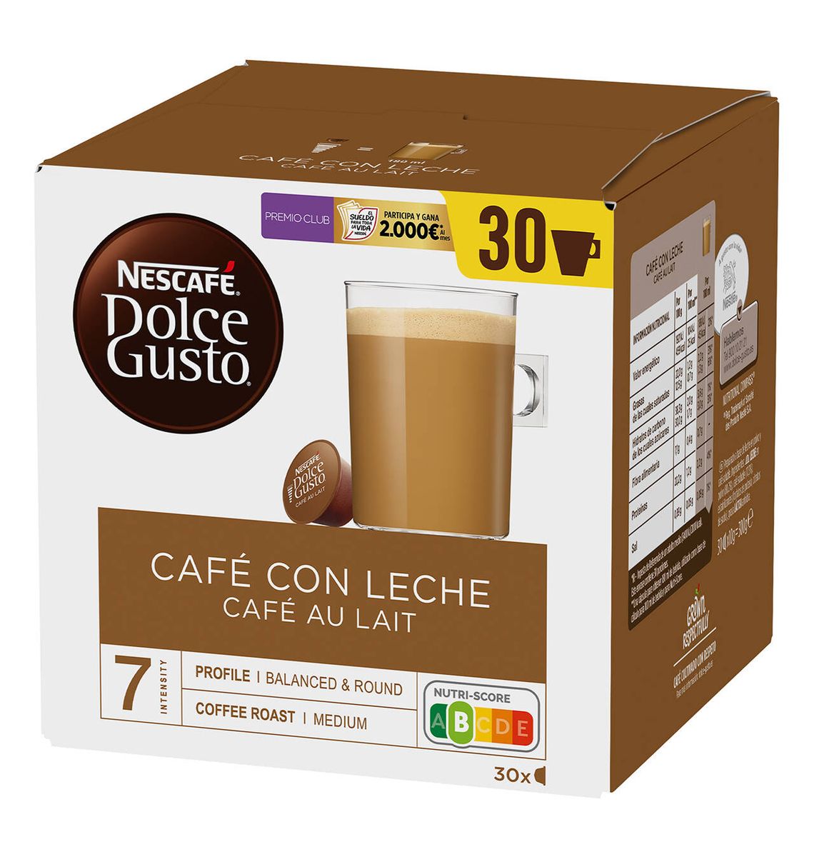 CAP DOLCE GUSTO CAFE/LLET x30