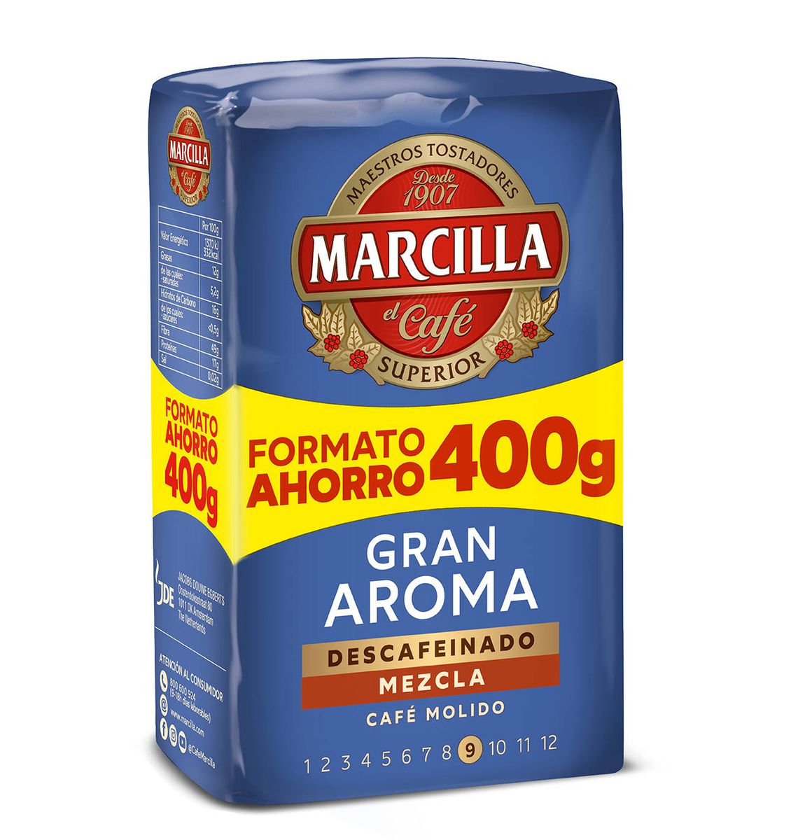 CAFE MARCILLA MOLT DESCAF 400g