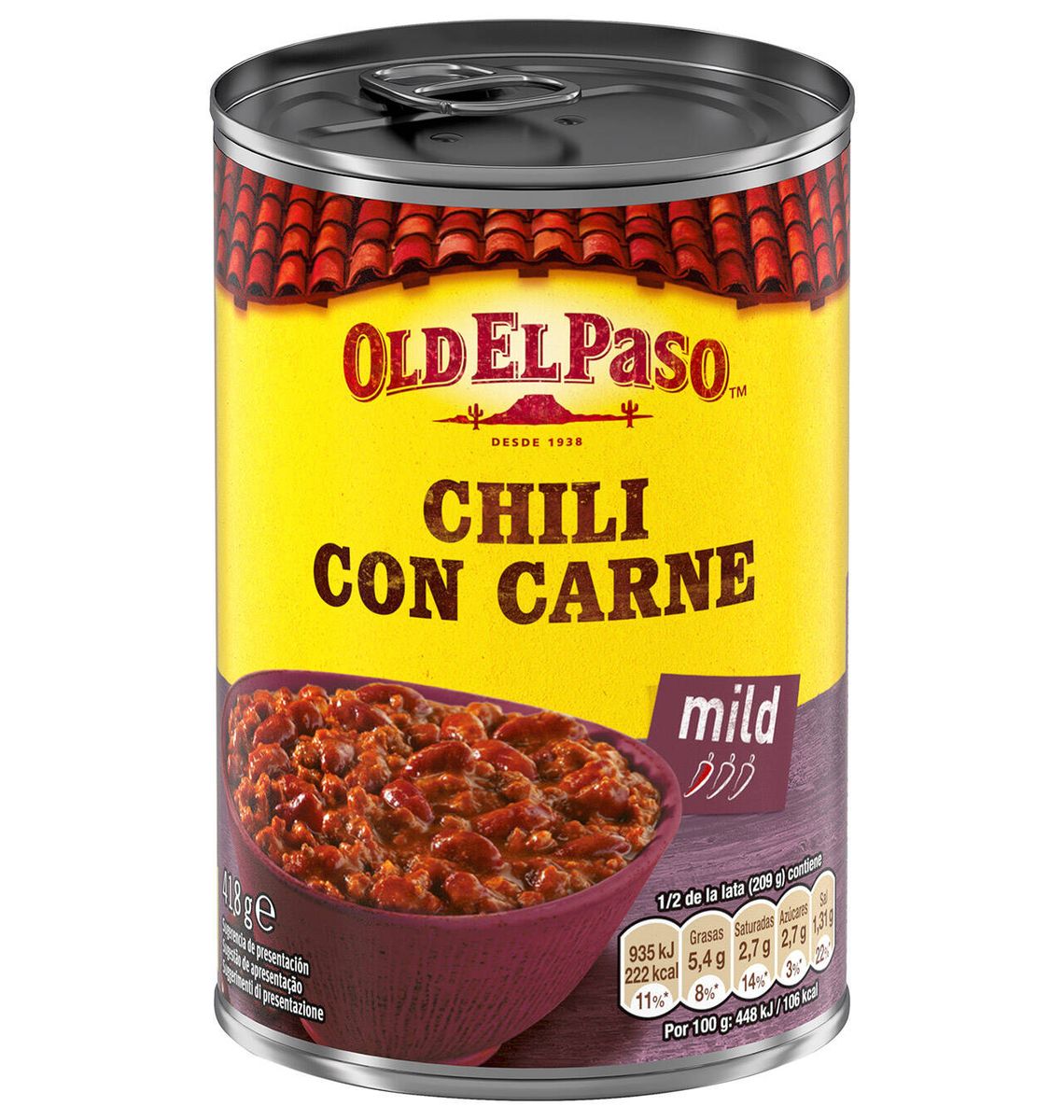 CHILI OLD EL PASO AMB CARN 418g