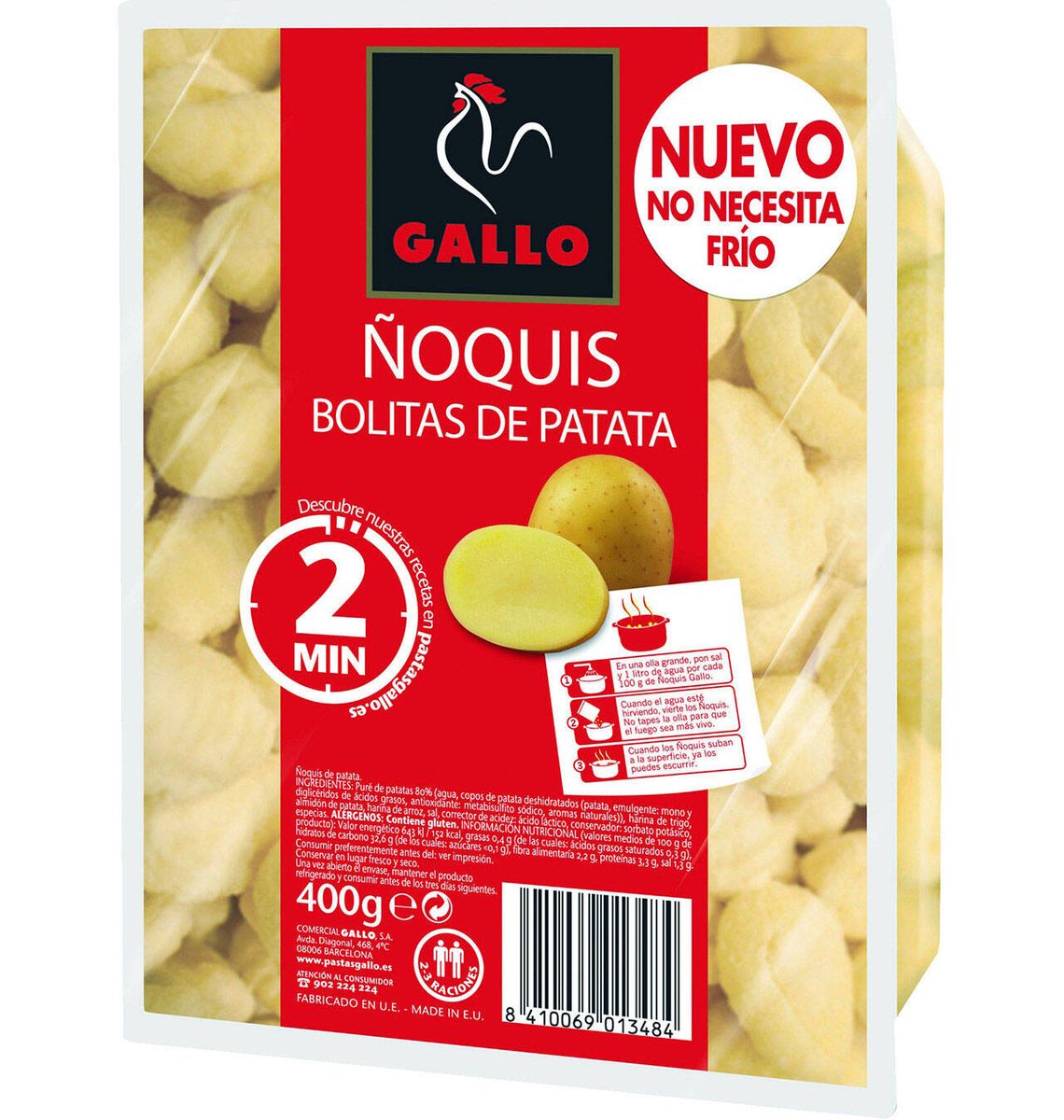 BOLETES DE PATATA GALLO 400g