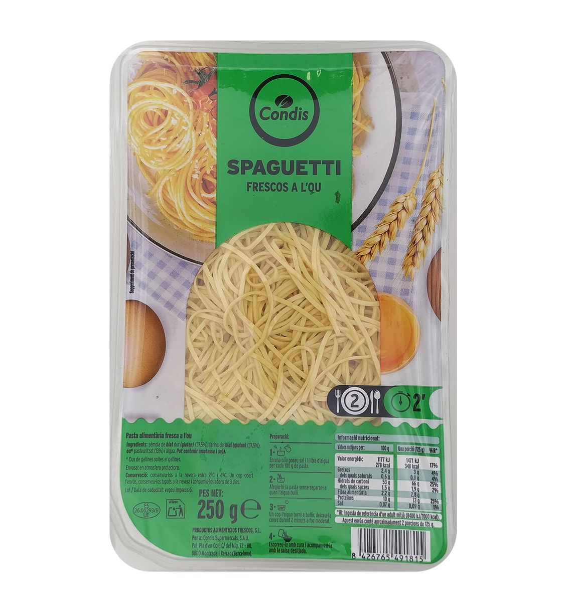 SPAGHETTI CONDIS A L'OU 250g