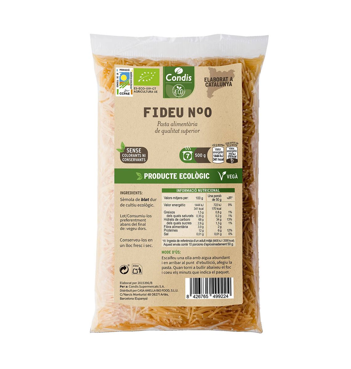 FIDEOS CONDIS ECO Nº 0 500g