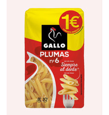PASTA GALLO PLUMAS Nº 6 400g