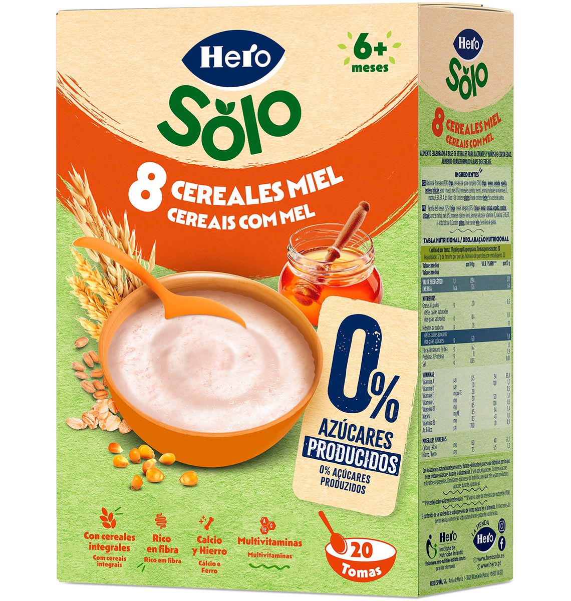 FARINET HERO 8 CEREAL/MEL 340g