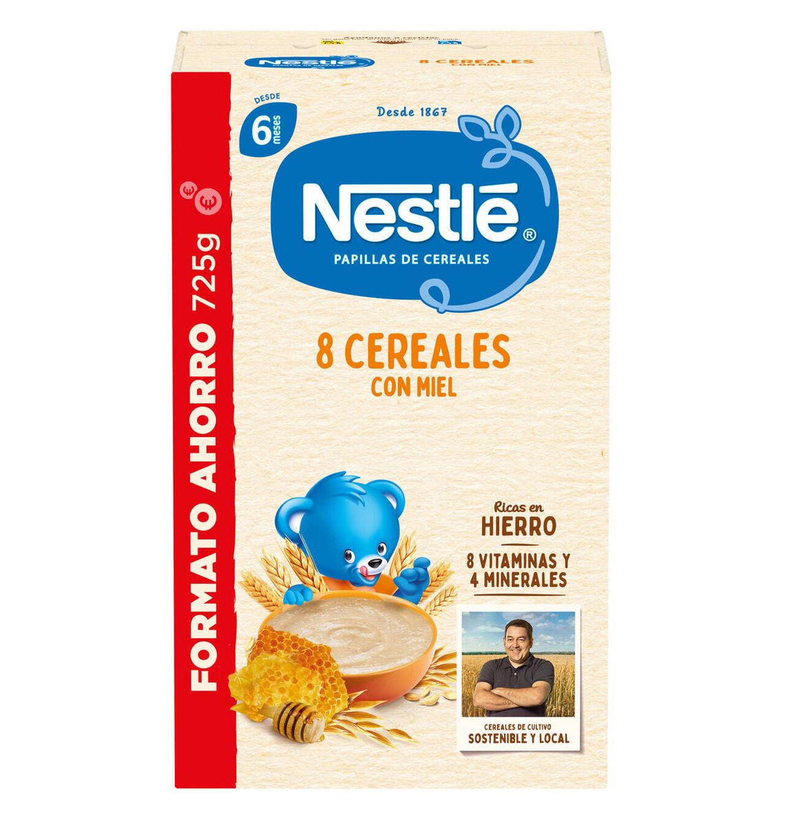 FARIN NESTLE 8 CEREALS MEL 725g