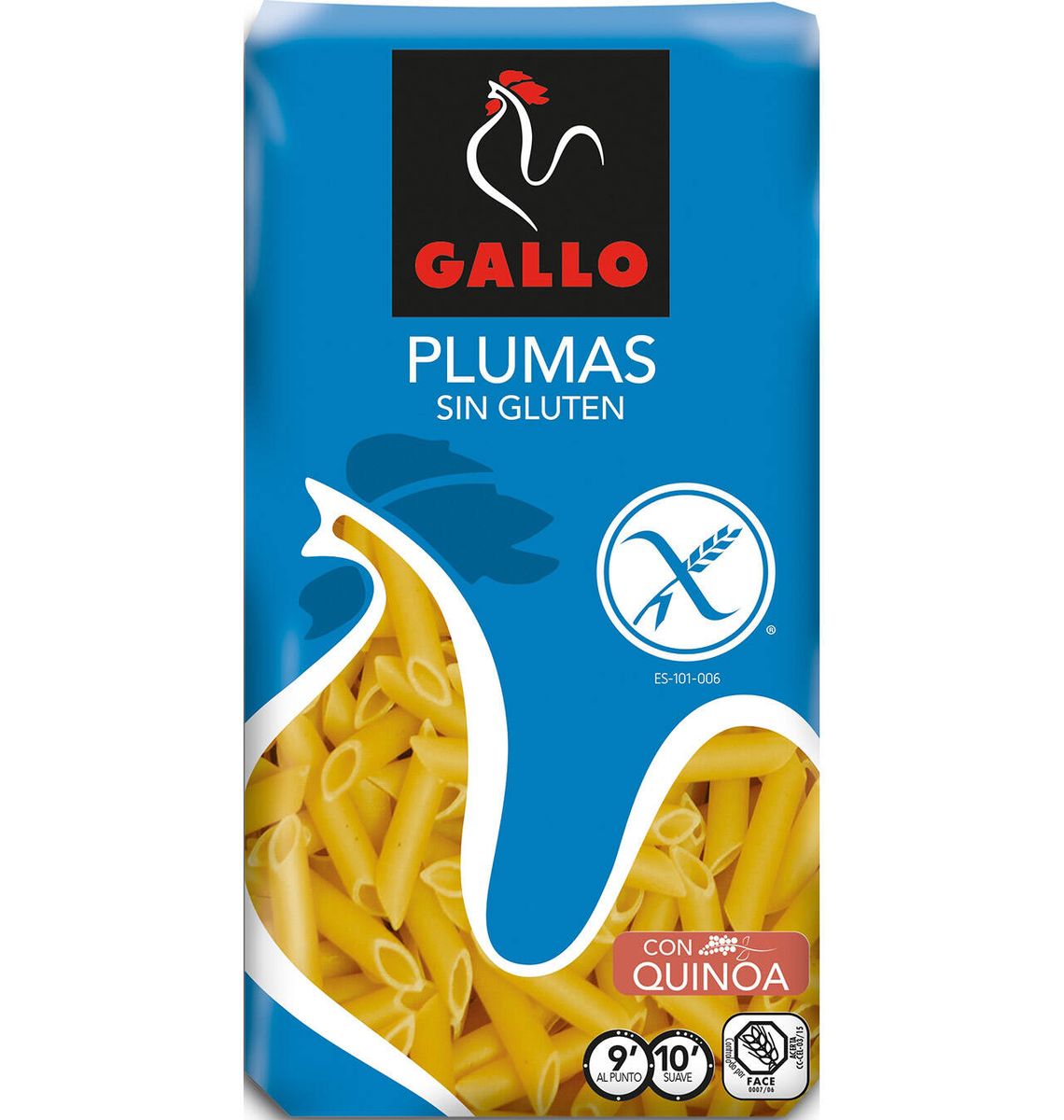 PASTA GALLO PLUMAS S/GL 450g