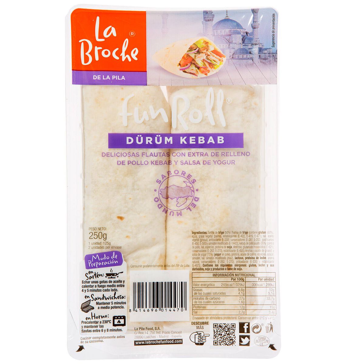FUNROLL BROCHE KEBAB POLL 250g
