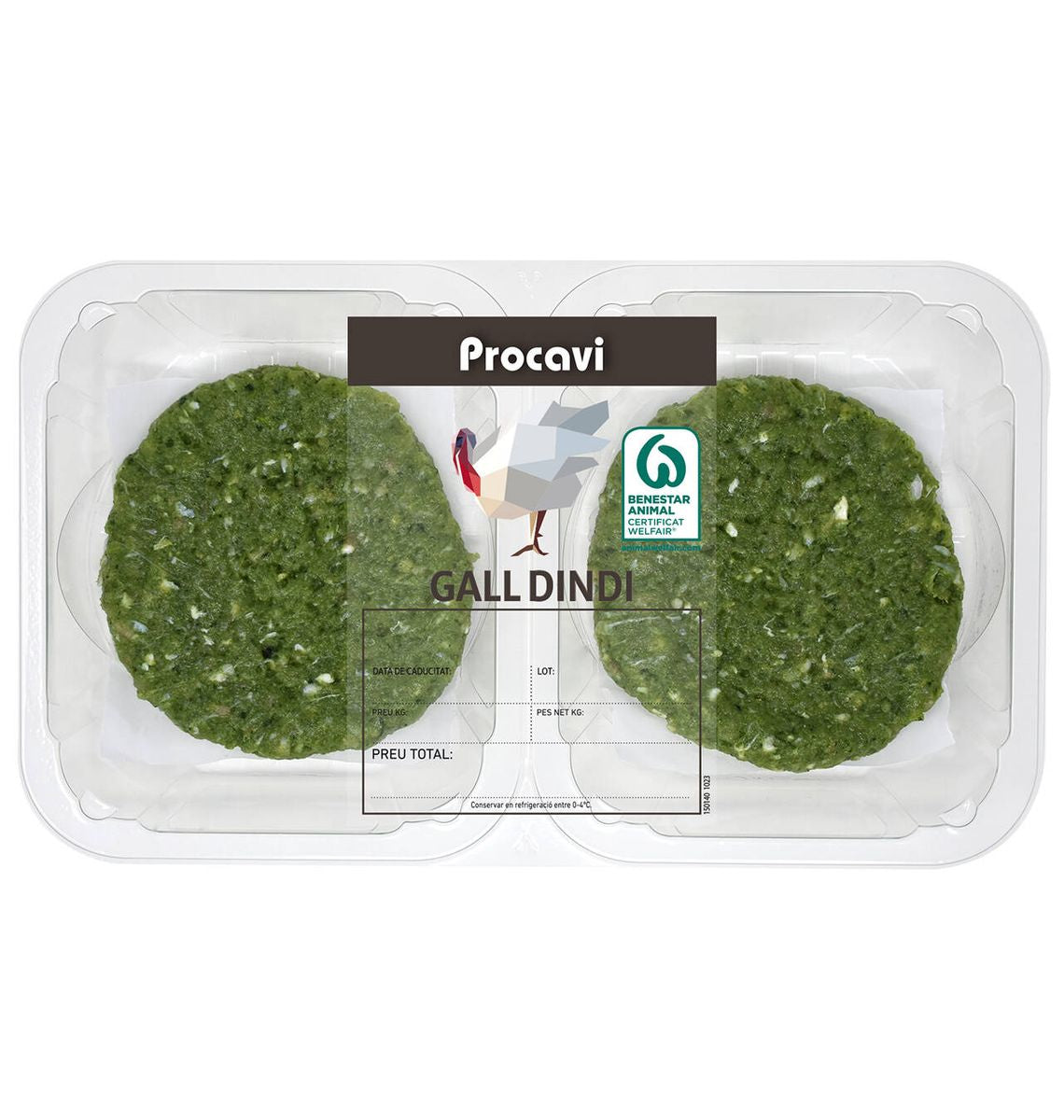 BURGUER PROCAVI DIND/ESPINAC 240g
