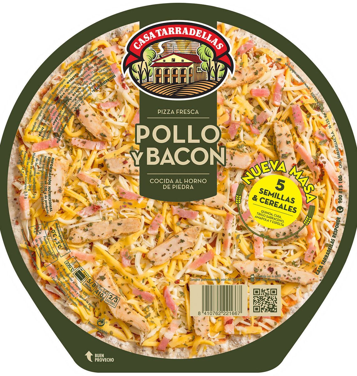 PIZZA TARRADELL POLL/BACO 410g