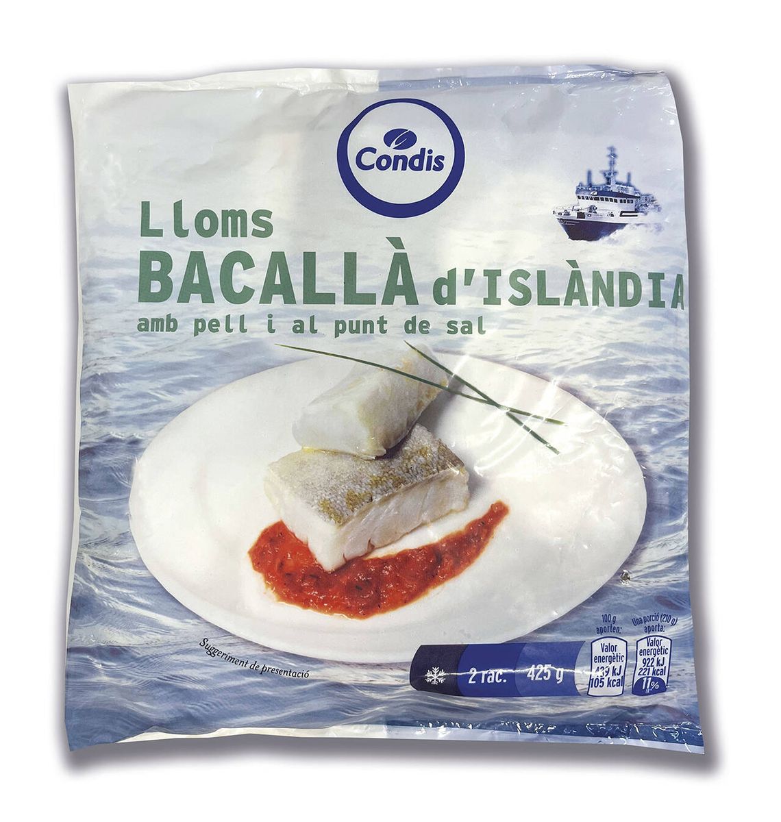 LLOMS BACALLA CONDIS PELL 425g