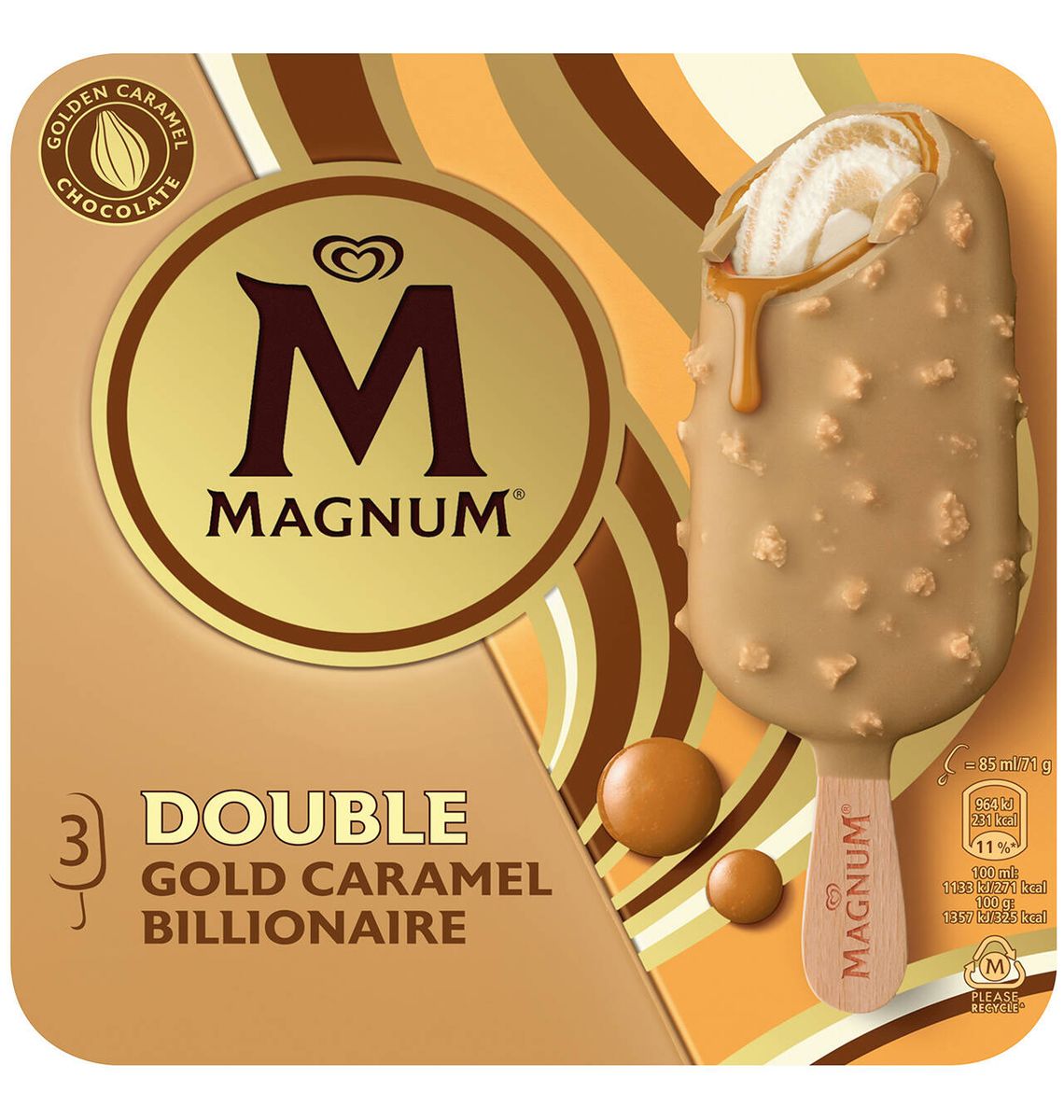 MAGNUM DOBLE GOLD CARAMEL x3