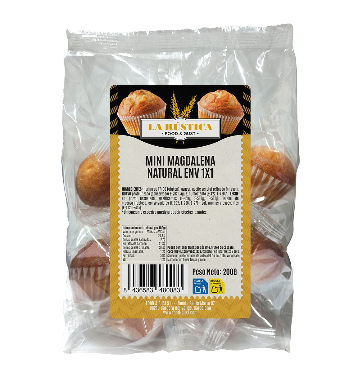 MINI MAGDAL RUSTICA NAT 200g
