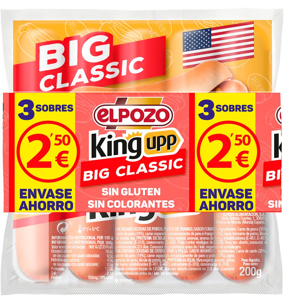 SALSITXA EL POZO BIG CLAS 3P 600g
