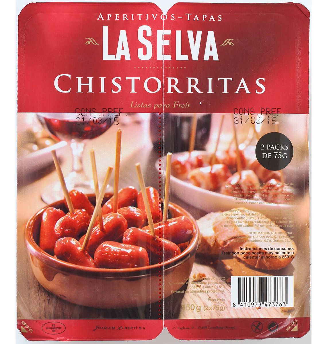 XISTORRA LA SELVA 2x75g
