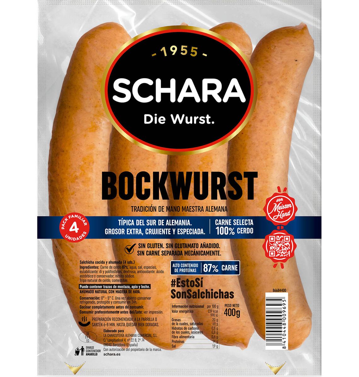 BOCKWURST SCHARA x4 400g