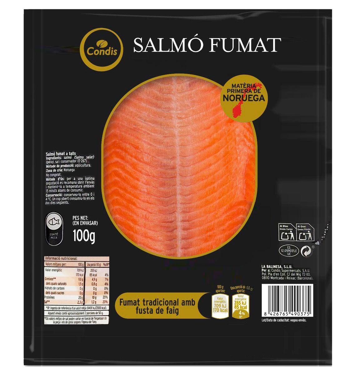 SALMO FUMAT CONDIS NORUEG 100g