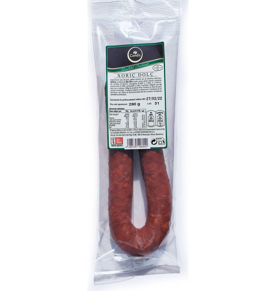 XORIÇ CONDIS DOLÇ 280g