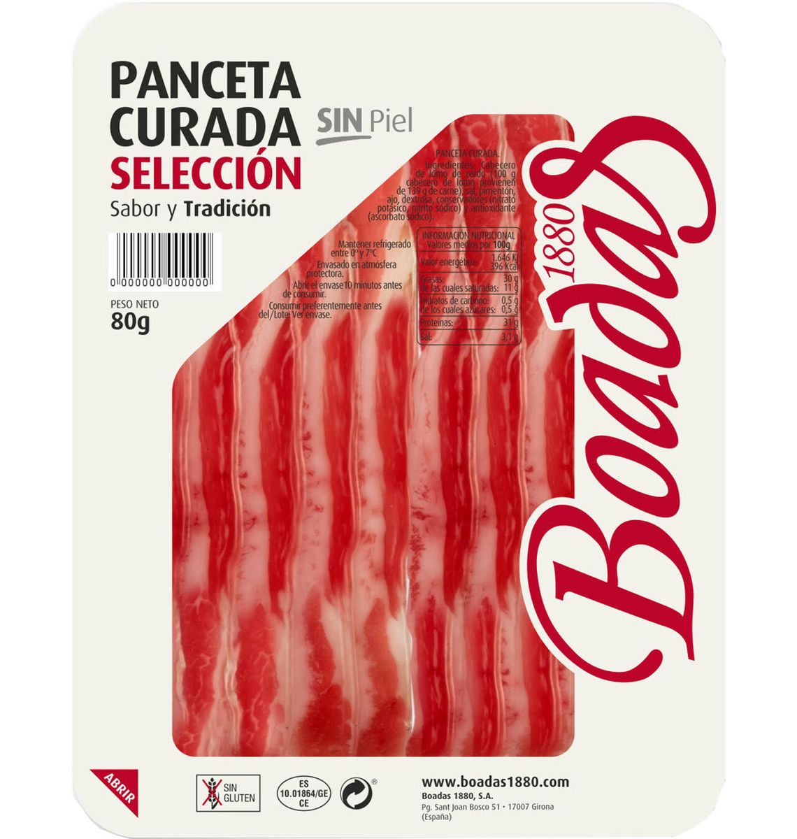 BACON BOADAS CURADA 80g