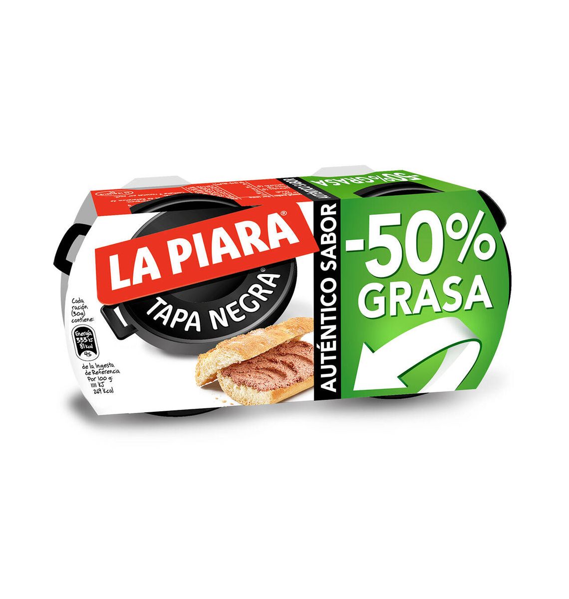 PATE PIARA -50% GREIX 2x 73g