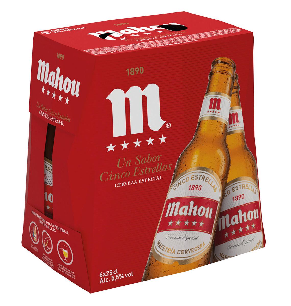 CERVESA MAHOU BOTELLA 25cl x6