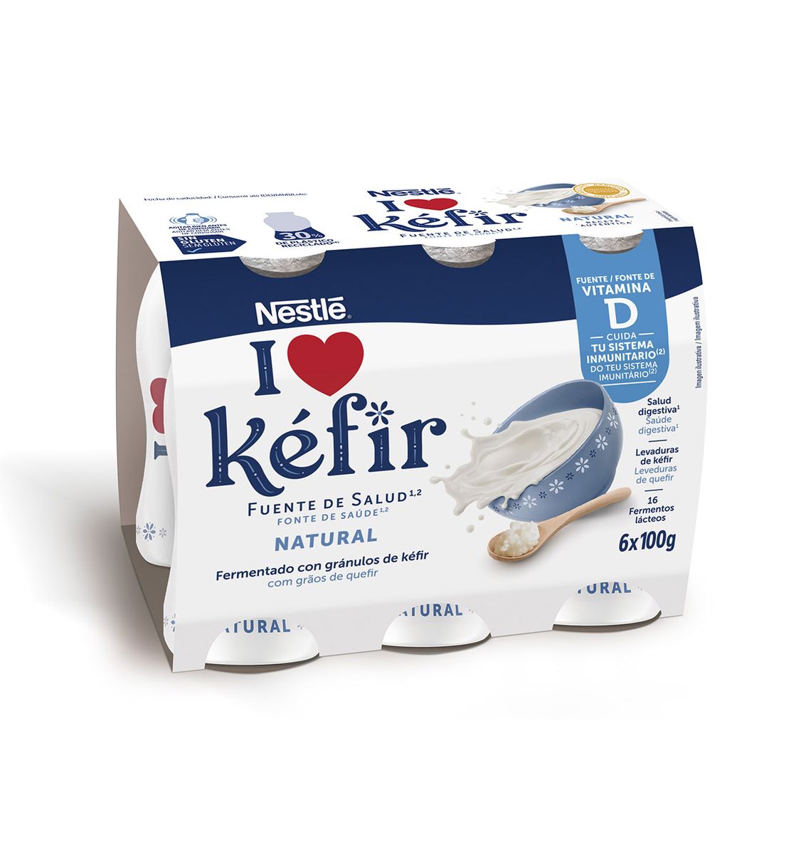 KEFIR NESTLE NATURAL 6x 100g