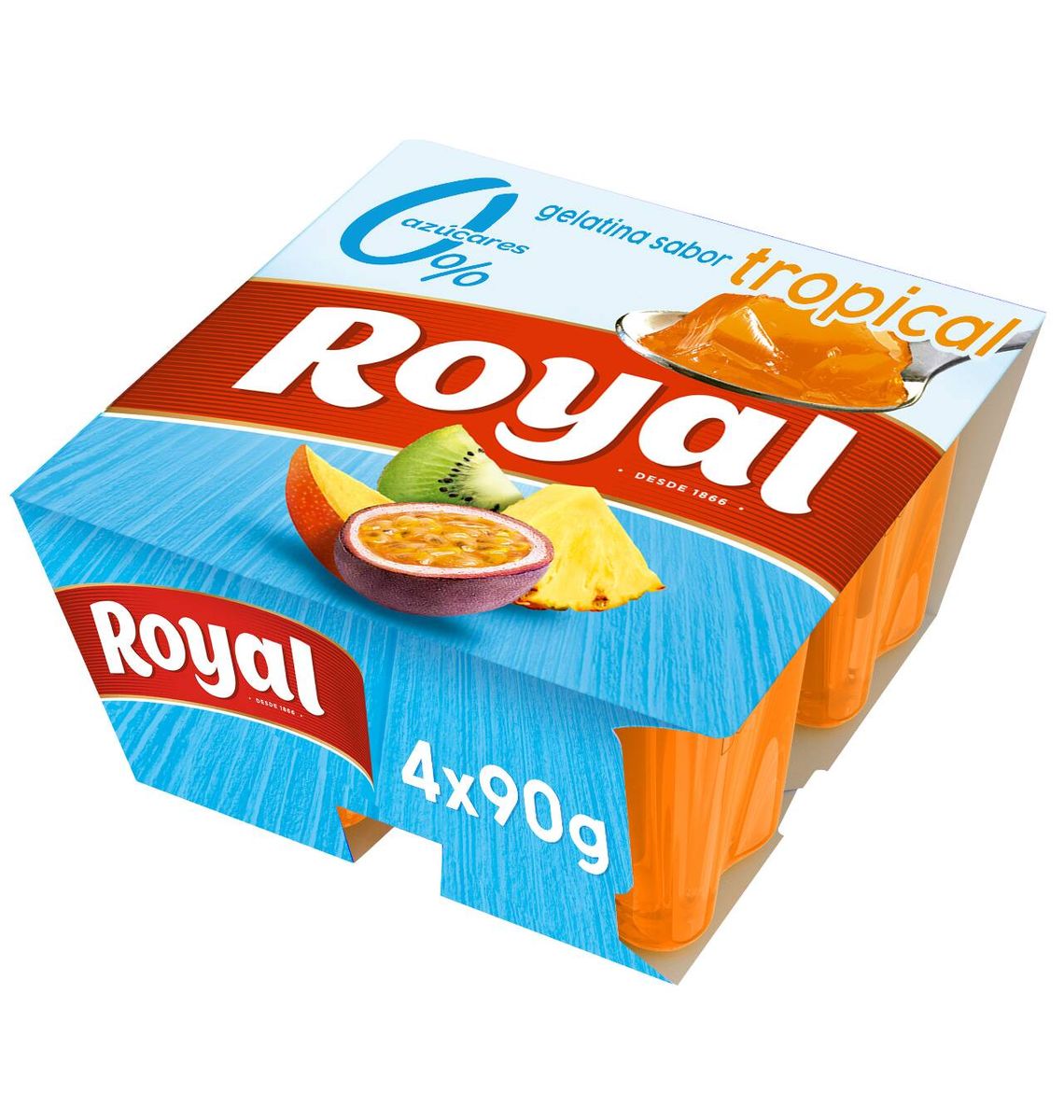 GELATINA ROYAL 0% TROPIC 4x90g