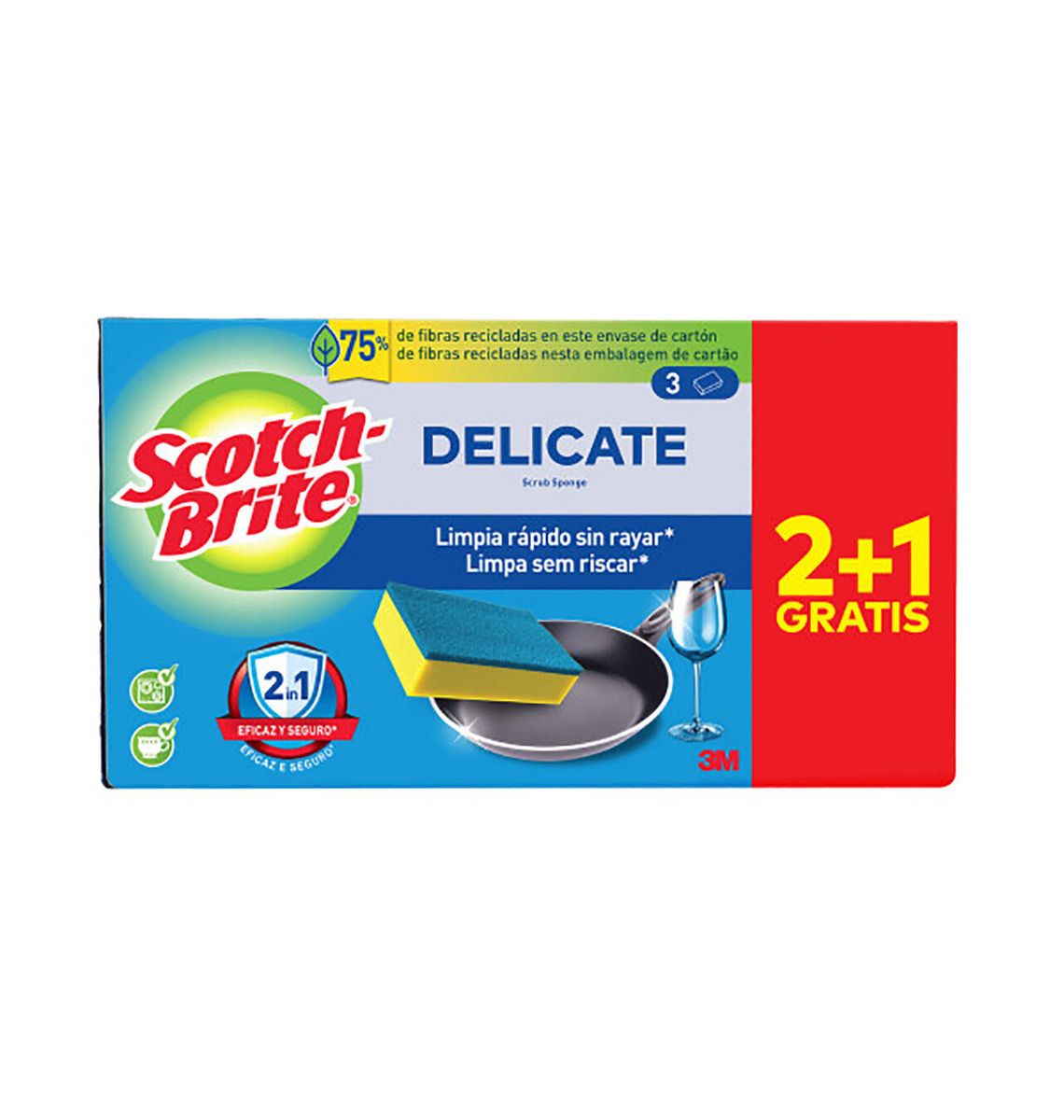 FREGALL SCOTH-BRITE DELICAT 2+1U