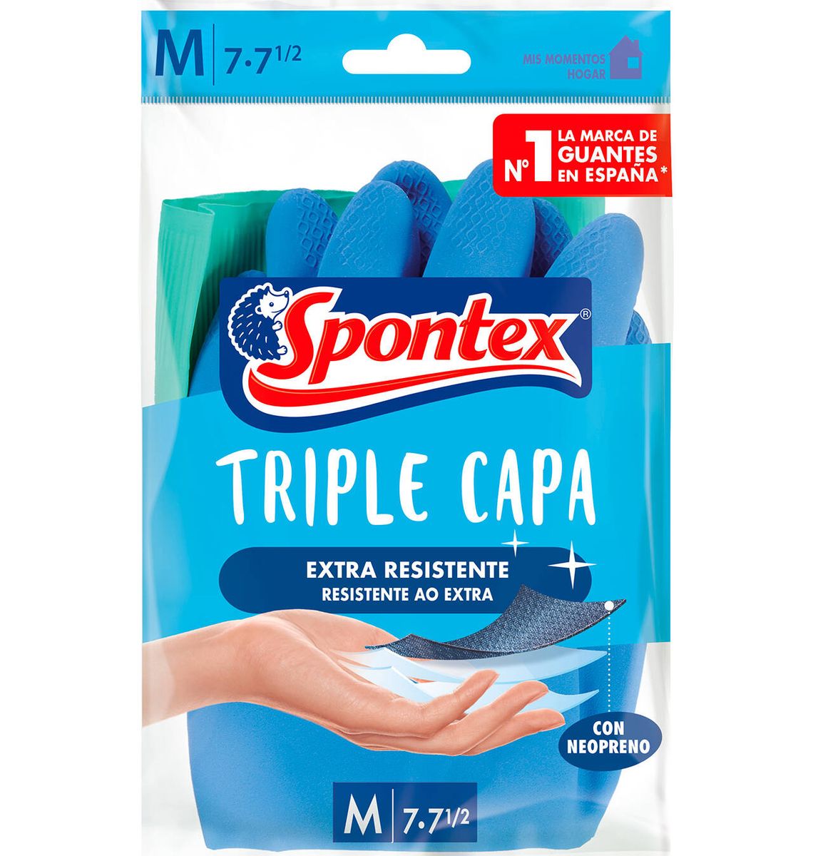 GUANT SPONTEX TRI CAPA M x2
