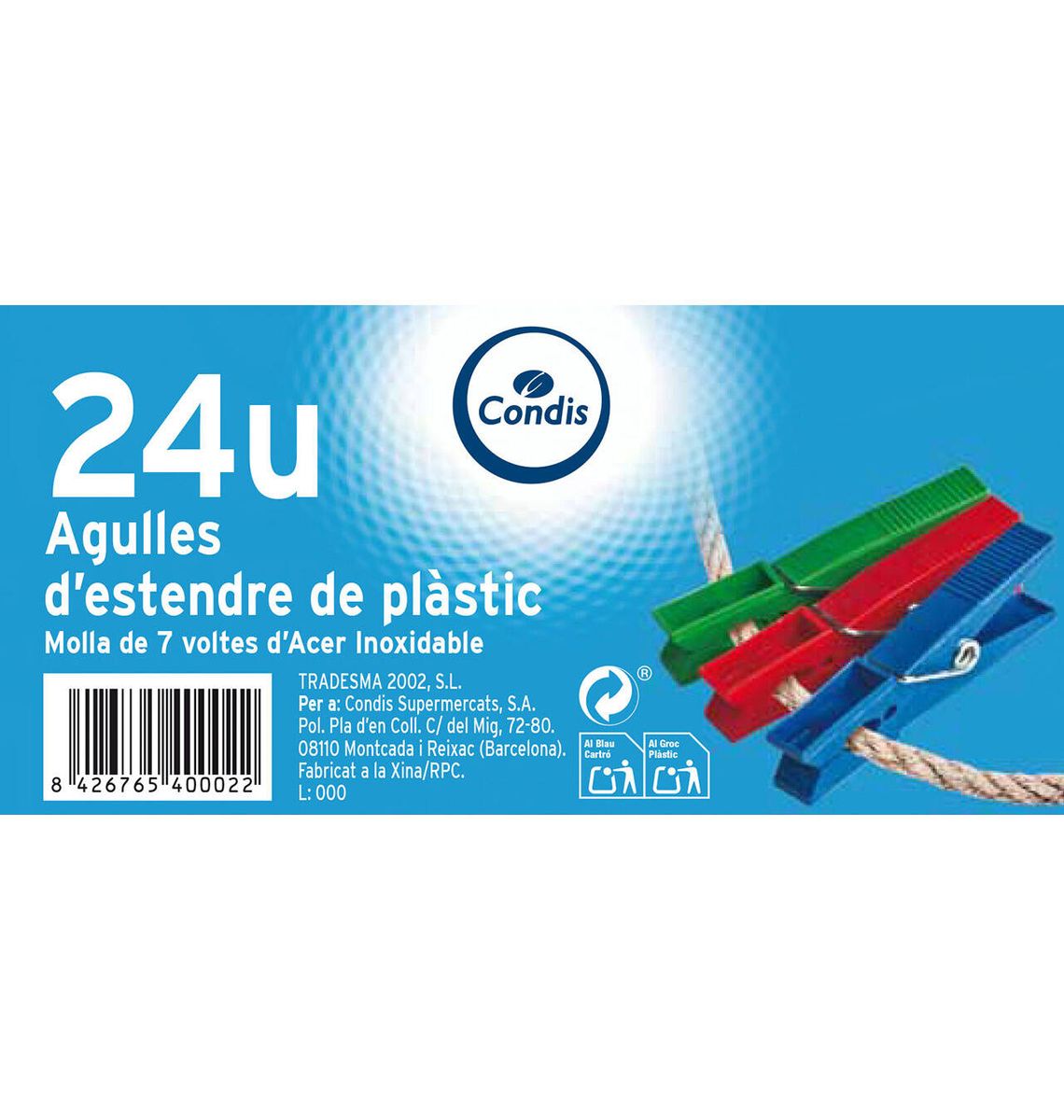 PINCES CONDIS PLASTIC 24 UNI