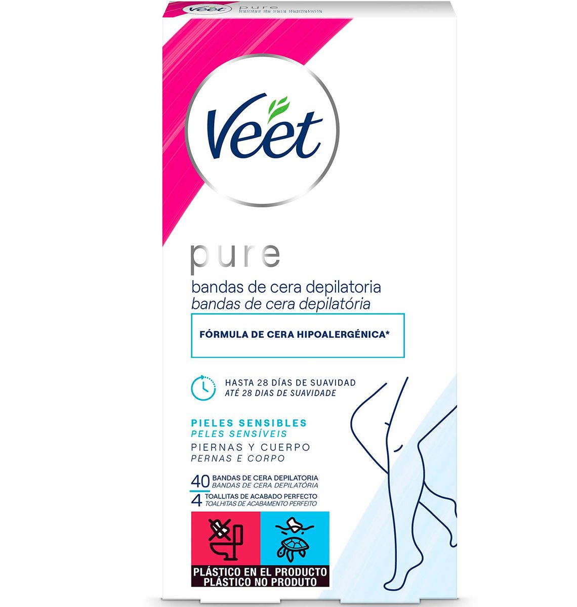 BANDES VEET PURE COS 40 unitats