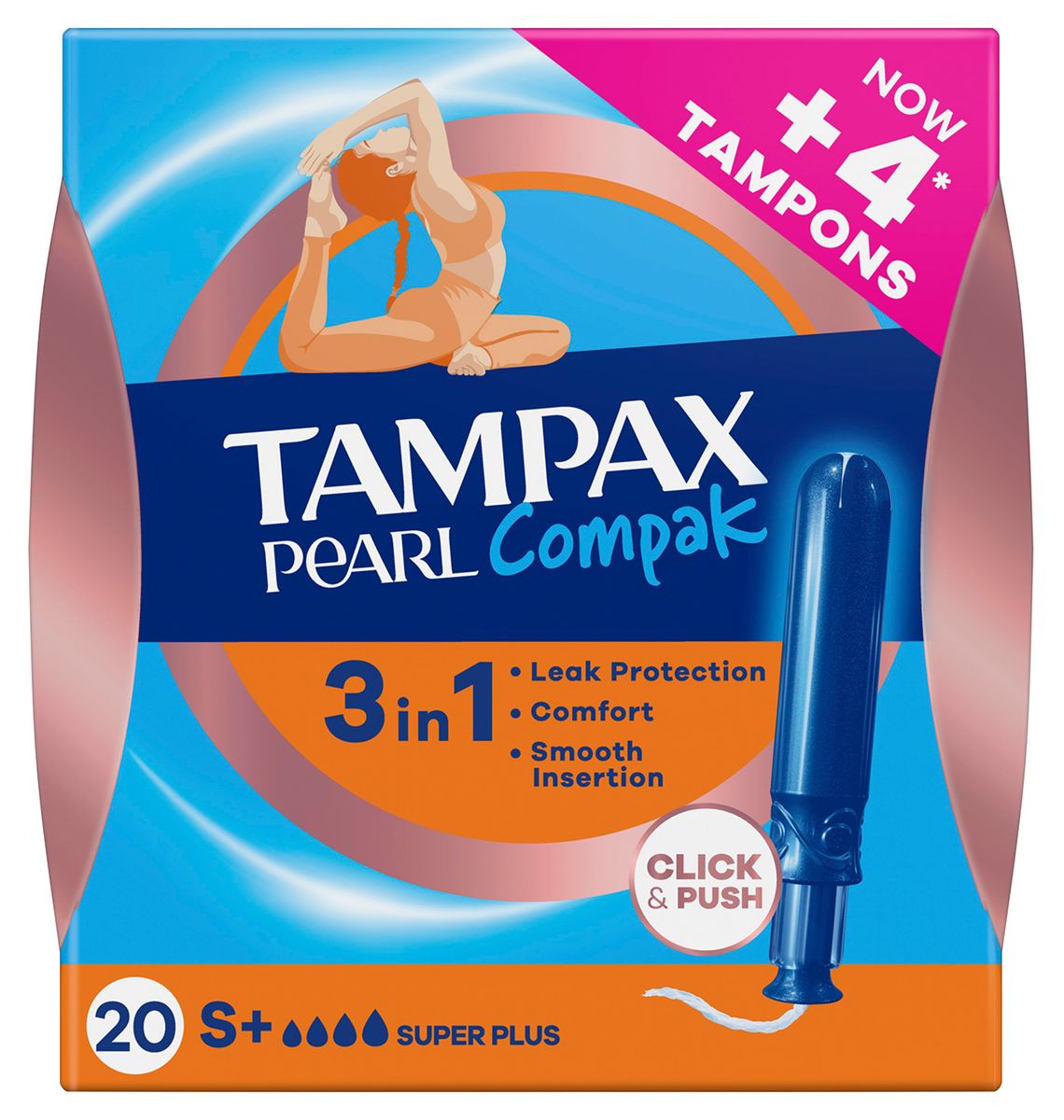 TAMPAX COMPAK PEARL S PLUS 20u